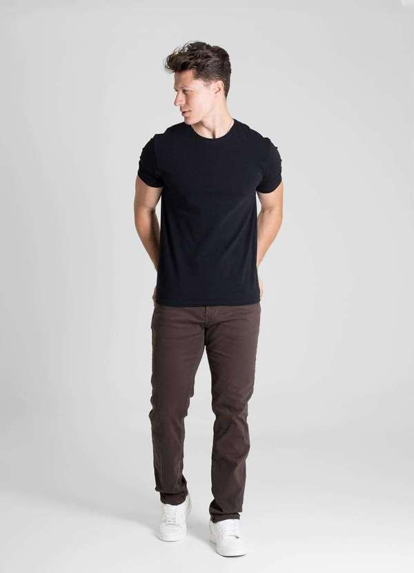 Sawary - Calça Sarja Sawary Skinny- 280994 Marrom 2