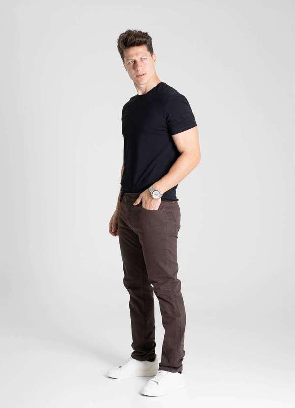 Sawary - Calça Sarja Sawary Skinny- 280994 Marrom 3