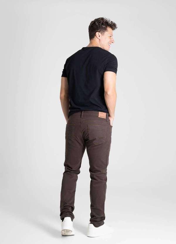 Sawary - Calça Sarja Sawary Skinny- 280994 Marrom 4