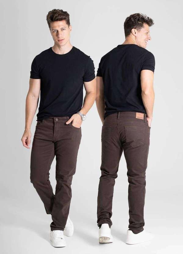 Sawary - Calça Sarja Sawary Skinny- 280994 Marrom 6