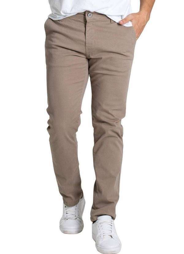 Sawary - Calça Sarja Sawary Skinny Marrom