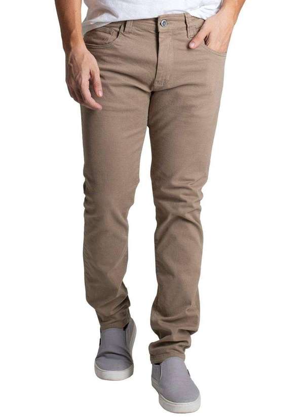 Sawary - Calça Sarja Sawary Skinny Marrom