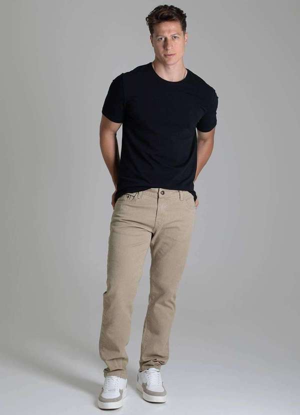 Sawary - Calça Sarja Sawary Slim - 279089 Bege 2