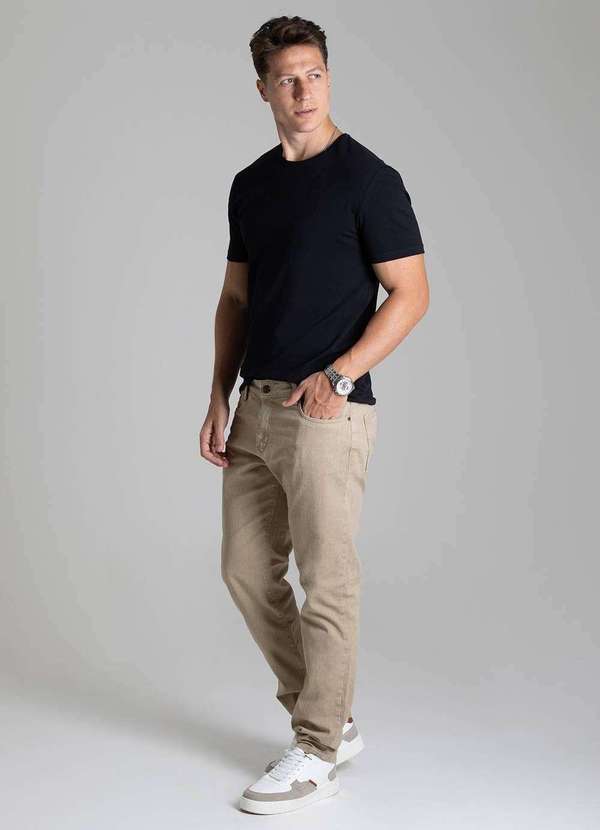 Sawary - Calça Sarja Sawary Slim - 279089 Bege 3