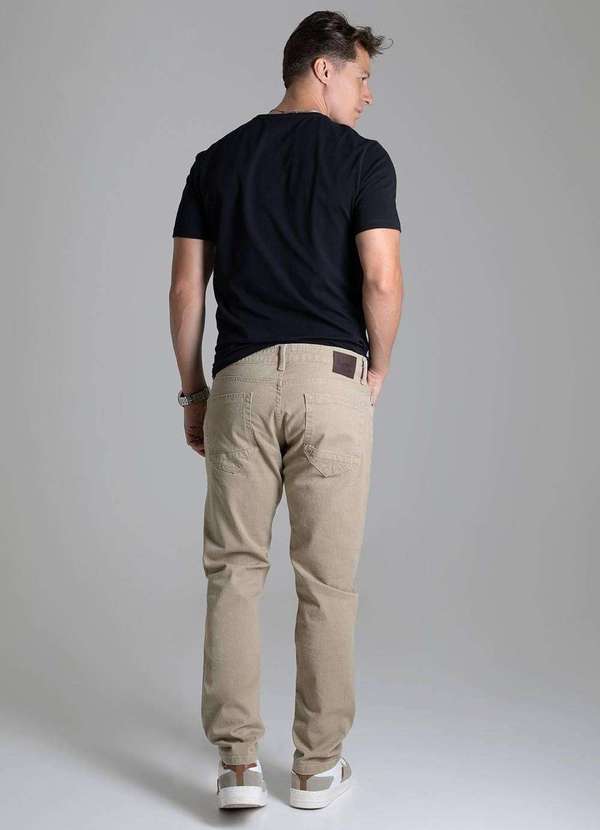 Sawary - Calça Sarja Sawary Slim - 279089 Bege 4