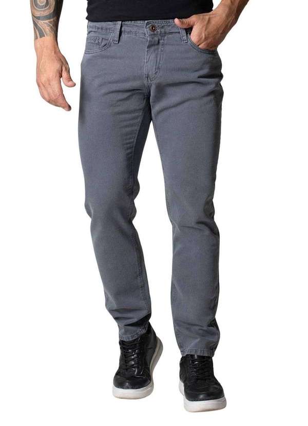 Sawary - Calça Sarja Sawary Slim - 279274 Cinza