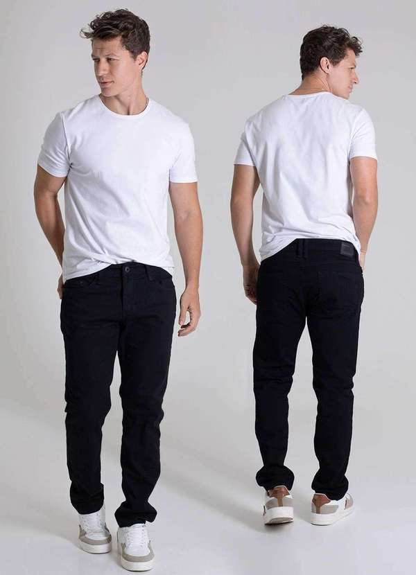 Sawary - Calça Sarja Sawary Slim - 279828 Preto 6