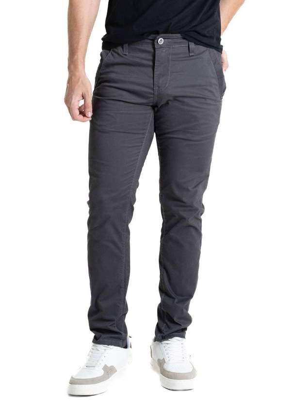 Sawary - Calça Sarja Sawary Slim - 280384 Cinza