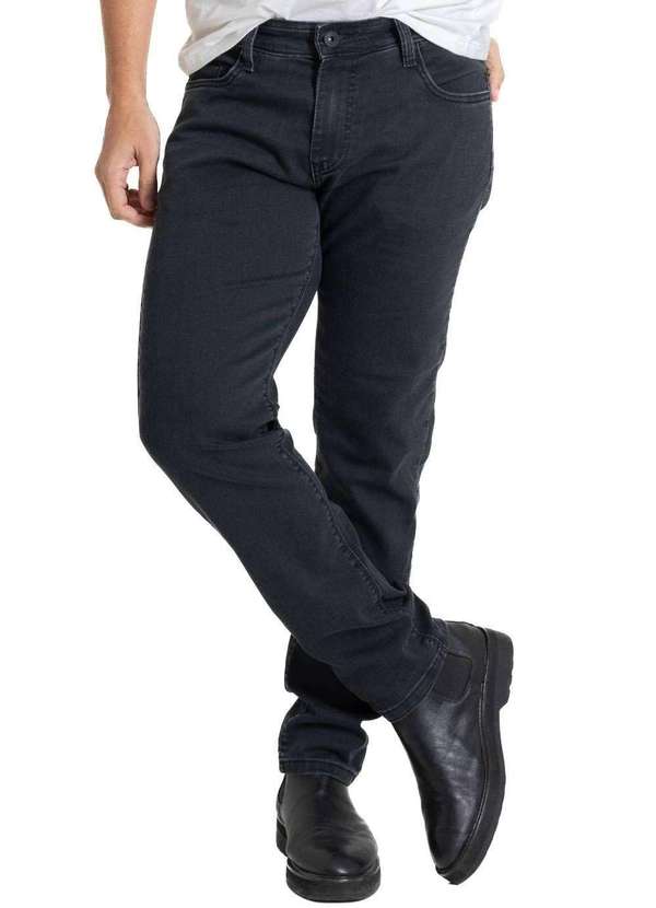 Sawary - Calça Sarja Sawary Slim - 280523 Preto