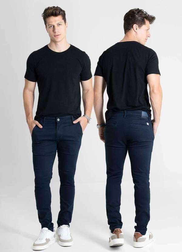 Sawary - Calça Sarja Sawary Slim - 280538 Azul 6