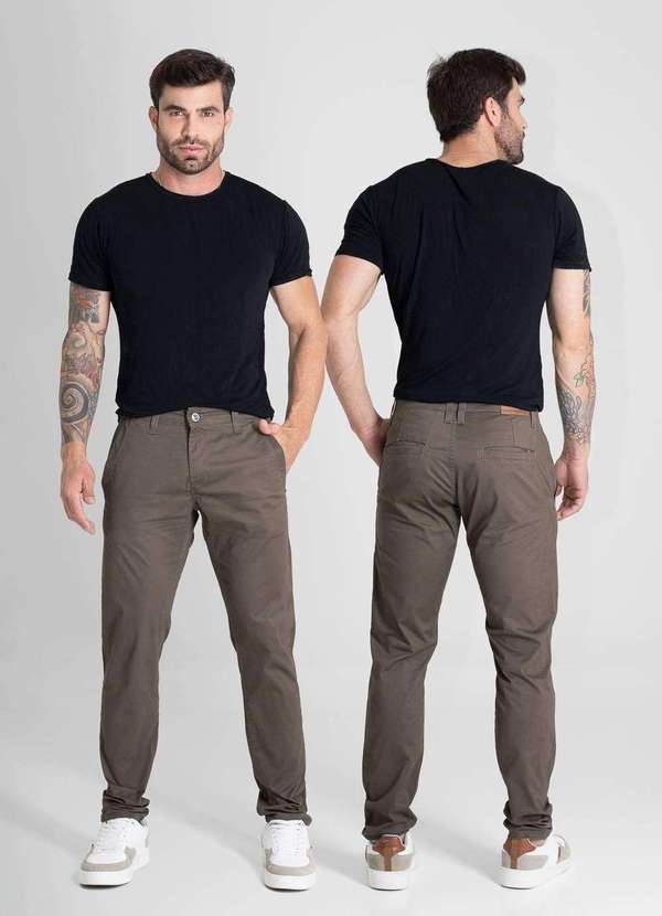 Sawary - Calça Sarja Sawary Slim - 280556 Verde 6