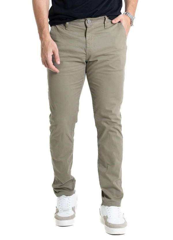 Sawary - Calça Sarja Sawary Slim - 280829 Verde