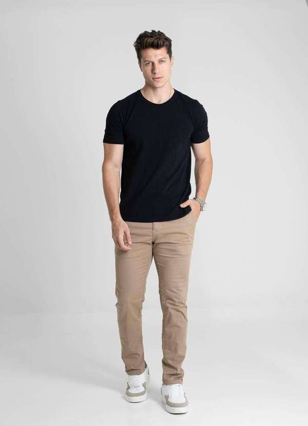 Sawary - Calça Sarja Sawary Slim - 280830 Bege 2