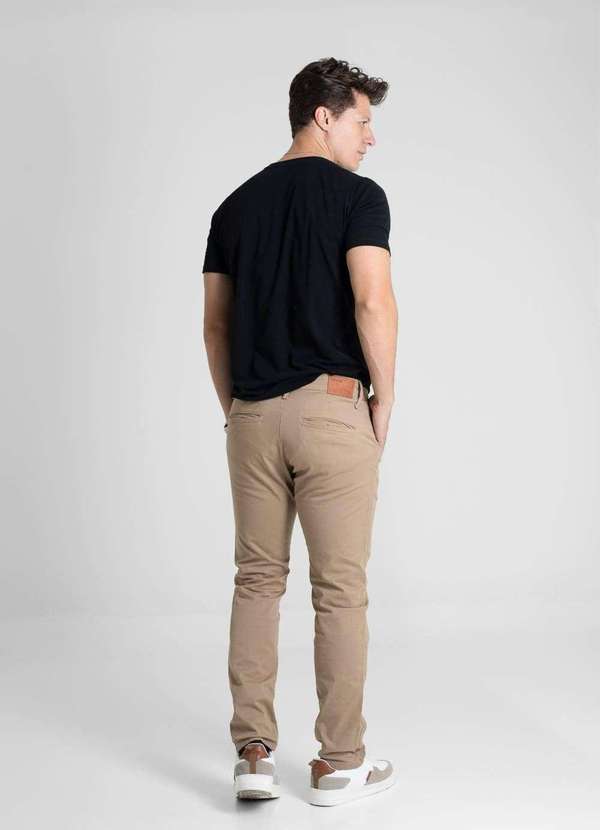 Sawary - Calça Sarja Sawary Slim - 280830 Bege 4