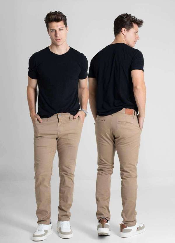 Sawary - Calça Sarja Sawary Slim - 280830 Bege 6