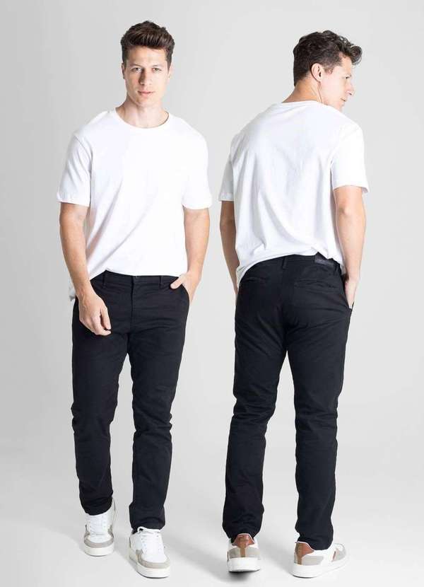 Sawary - Calça Sarja Sawary Slim - 280832 Preto 6