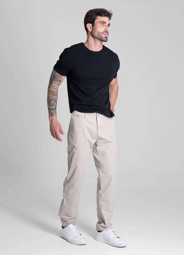 Sawary - Calça Sarja Sawary Slim - 280955 Bege 3