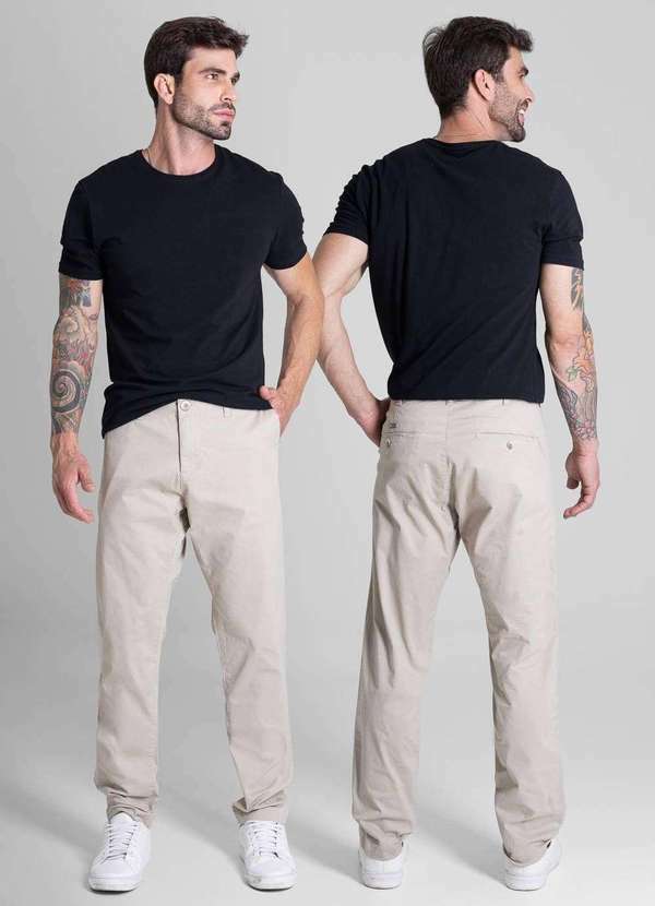 Sawary - Calça Sarja Sawary Slim - 280955 Bege 6