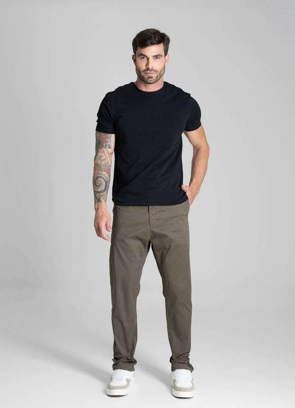 Sawary - Calça Sarja Sawary Slim - 280956 Verde 2