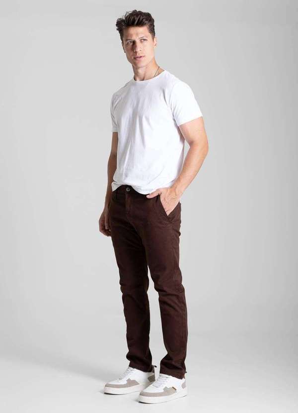 Sawary - Calça Sarja Sawary Slim - 281528 Marrom 3