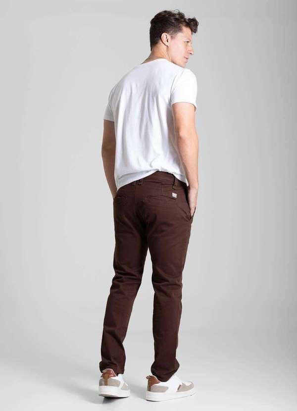 Sawary - Calça Sarja Sawary Slim - 281528 Marrom 4