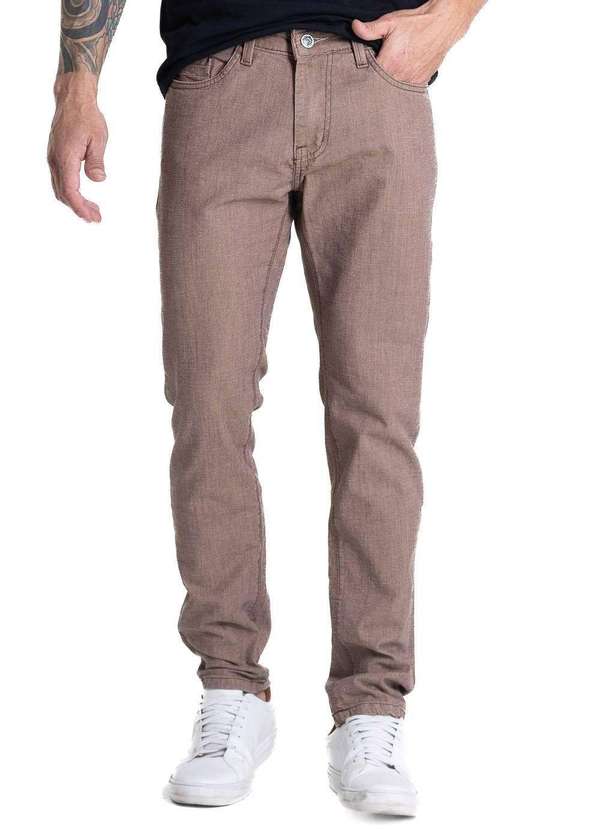 Sawary - Calça Sarja Sawary Slim - 281626 Marrom