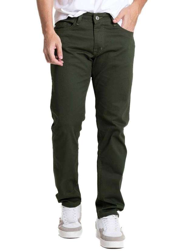 Sawary - Calça Sarja Sawary Slim - 282019 Verde