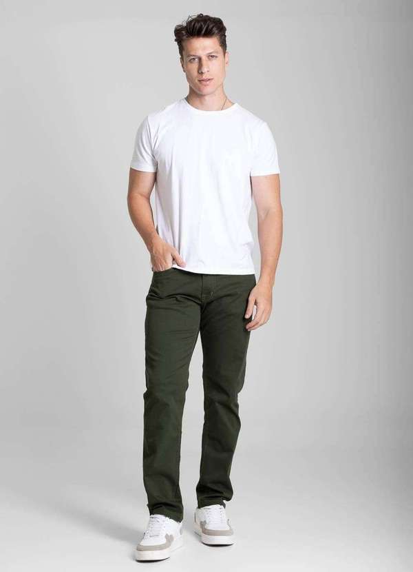 Sawary - Calça Sarja Sawary Slim - 282019 Verde 2