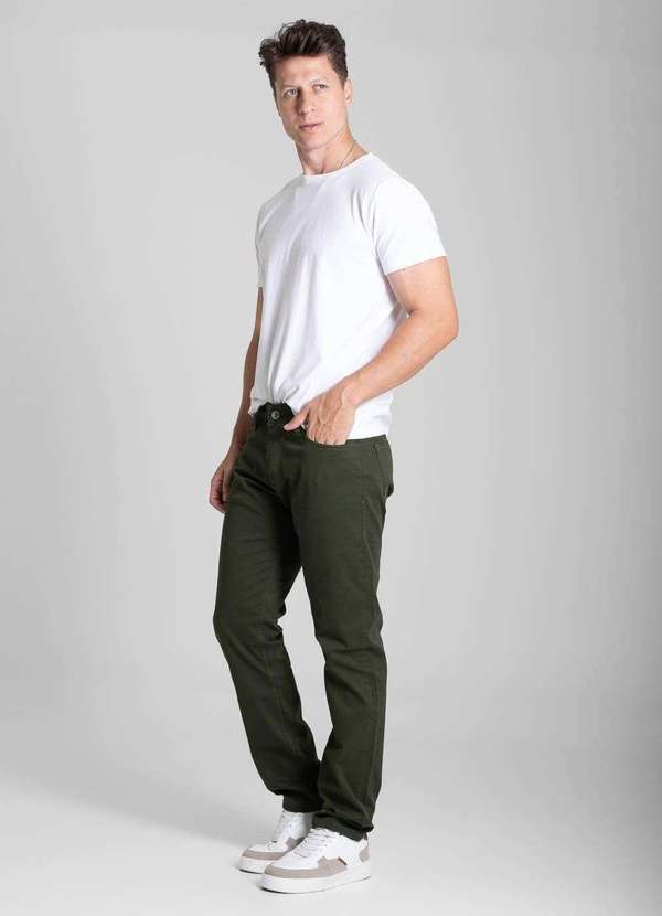 Sawary - Calça Sarja Sawary Slim - 282019 Verde 3