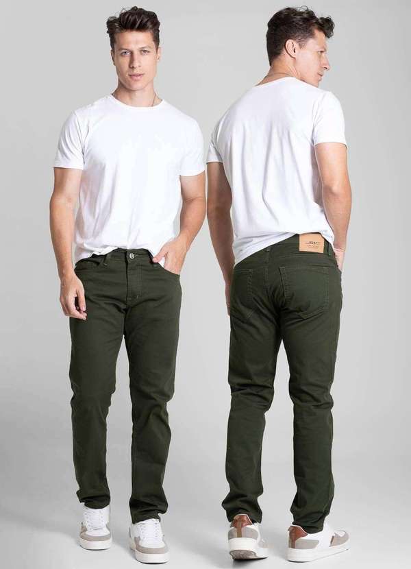 Sawary - Calça Sarja Sawary Slim - 282019 Verde 6