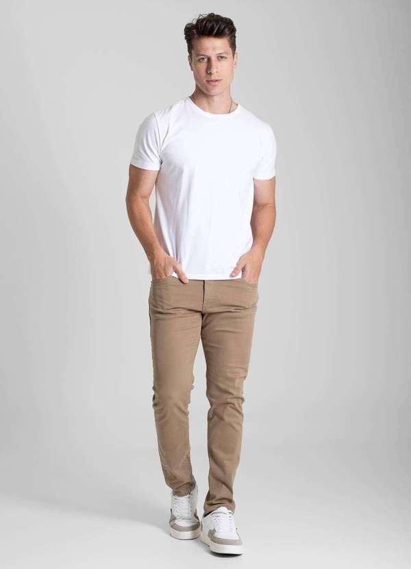 Sawary - Calça Sarja Sawary Slim - 282101 Bege 2