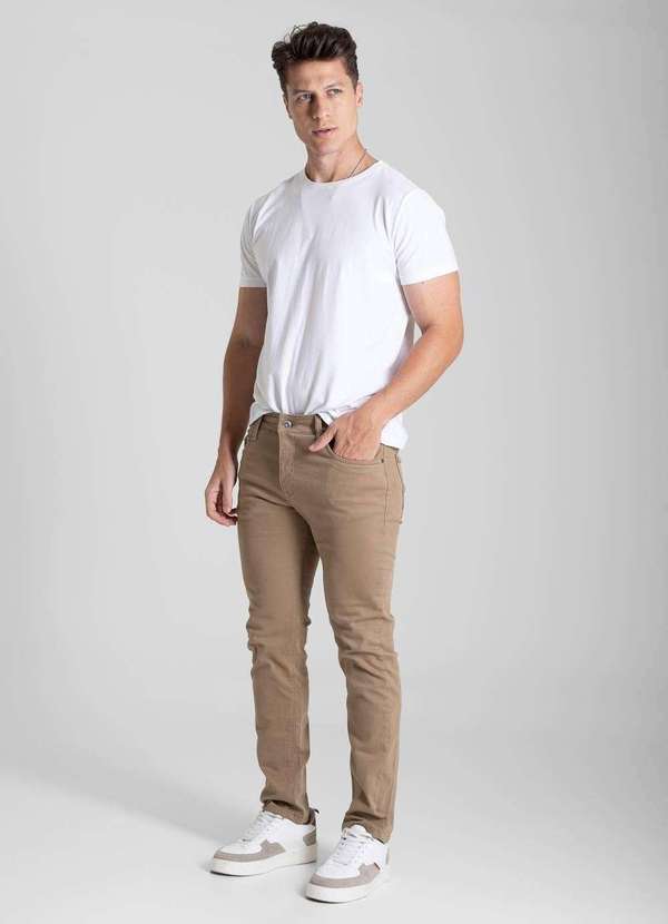 Sawary - Calça Sarja Sawary Slim - 282101 Bege 3