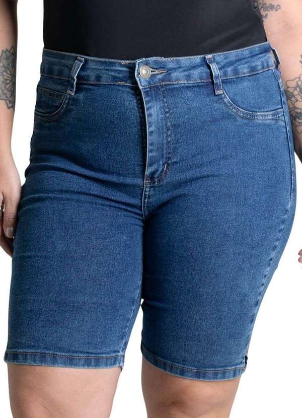Sawary - Bermuda Jeans Sawary Plus Size - 279361 Azul