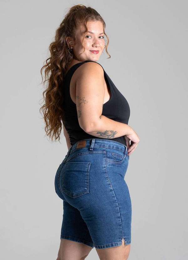 Sawary - Bermuda Jeans Sawary Plus Size - 279361 Azul 3