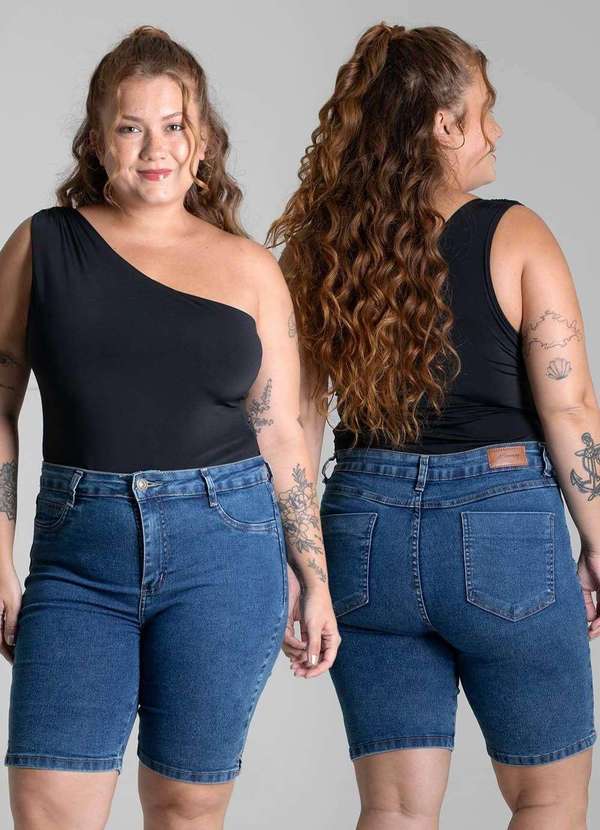 Sawary - Bermuda Jeans Sawary Plus Size - 279361 Azul 6