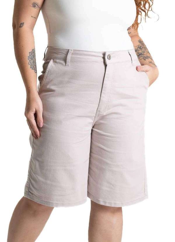 Sawary - Bermuda Sarja Sawary Plus Size - 281145 Bege