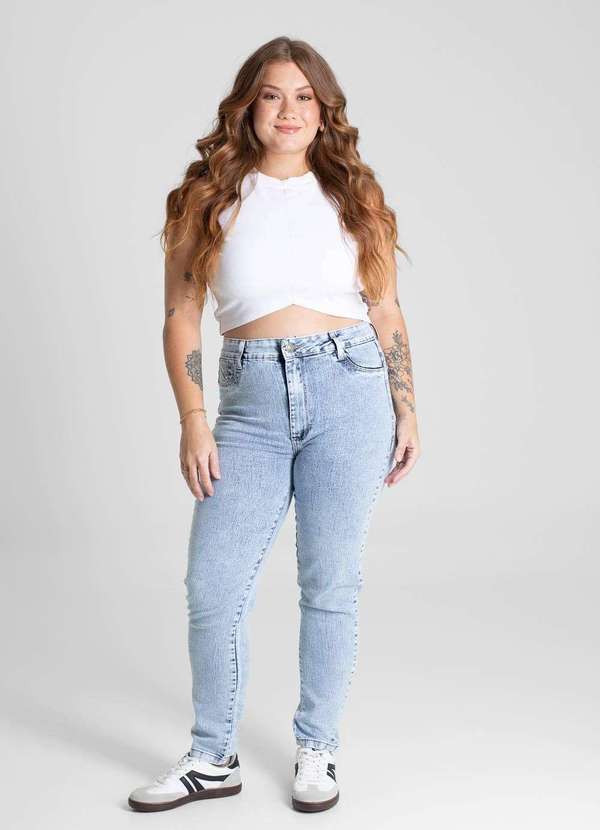 Sawary - Calça Jeans Sawary Cigarrete Plus Size - 281525 Azul 2