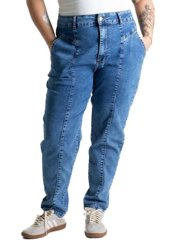 Sawary - Calça Jeans Sawary Mom Plus Size - 280585 Azul