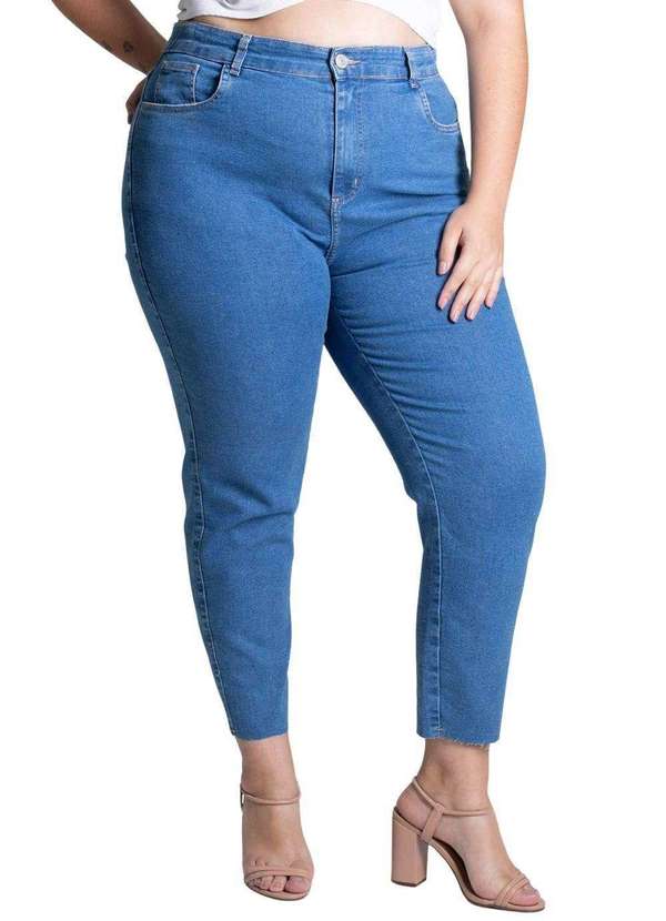 Sawary - Calça Jeans Sawary Plus Size Mom Azul