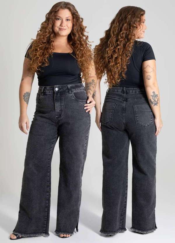 Sawary - Calça Jeans Sawary Plus Size Petit - 280119 Cinza 2