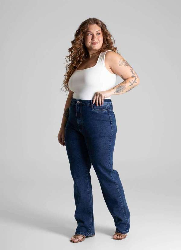 Sawary - Calça Jeans Sawary Plus Size Reta - 280687 Azul 2