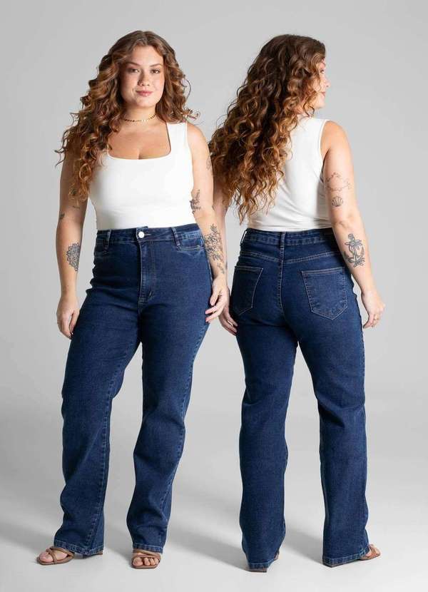 Sawary - Calça Jeans Sawary Plus Size Reta - 280687 Azul 6
