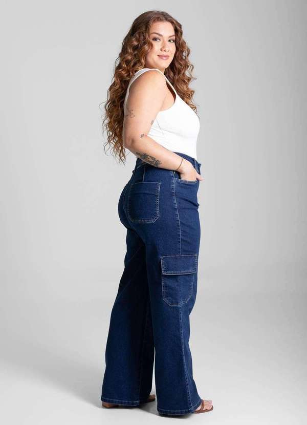 Sawary - Calça Jeans Sawary Plus Size Wide Leg - 281075 Azul 5
