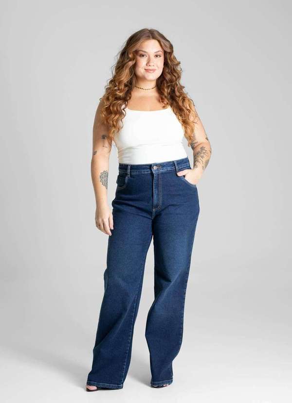 Sawary - Calça Jeans Sawary Plus Size Wide Leg - 281144 Azul 2