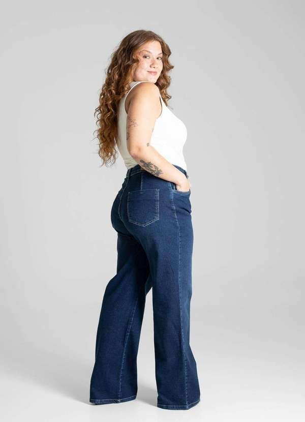 Sawary - Calça Jeans Sawary Plus Size Wide Leg - 281144 Azul 3