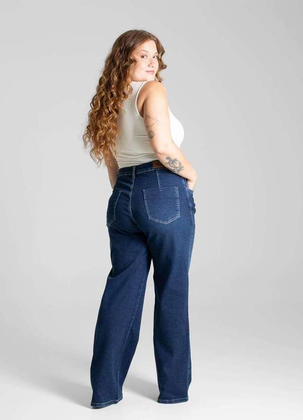 Sawary - Calça Jeans Sawary Plus Size Wide Leg - 281144 Azul 4