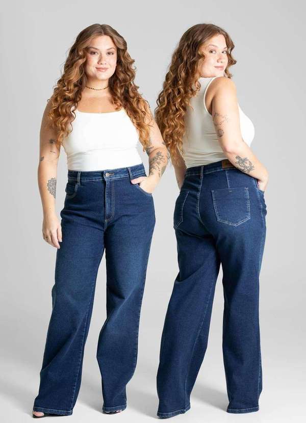 Sawary - Calça Jeans Sawary Plus Size Wide Leg - 281144 Azul 6