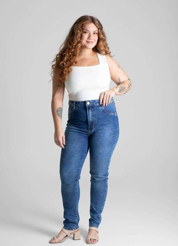 Sawary - Calça Jeans Sawary Push Up Plus Size Petit - 280391 Azul 6