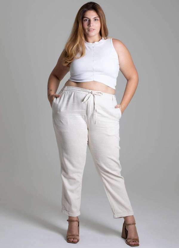 Sawary - Calça Linho Sawary Plus Size Calça Linho Sawary 276682 52