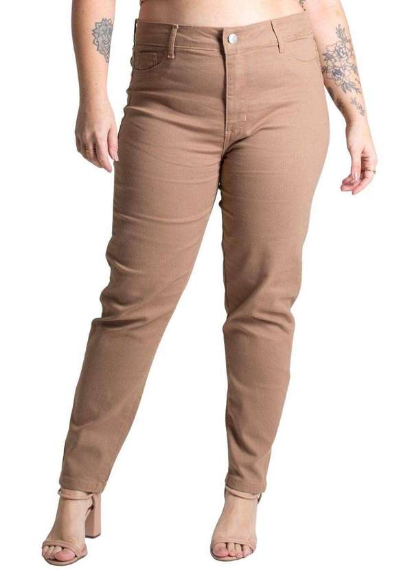 Sawary - Calça Sarja Sawary Plus Size - 277971 Bege